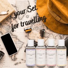 Ein Waschmittel-Set in Reisegrösse.