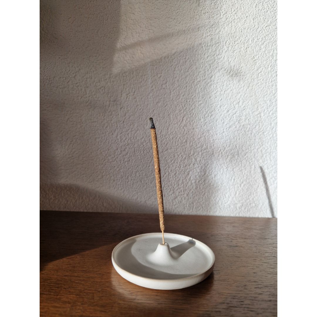 Räucherstäbchenhalter Keramik Weiss