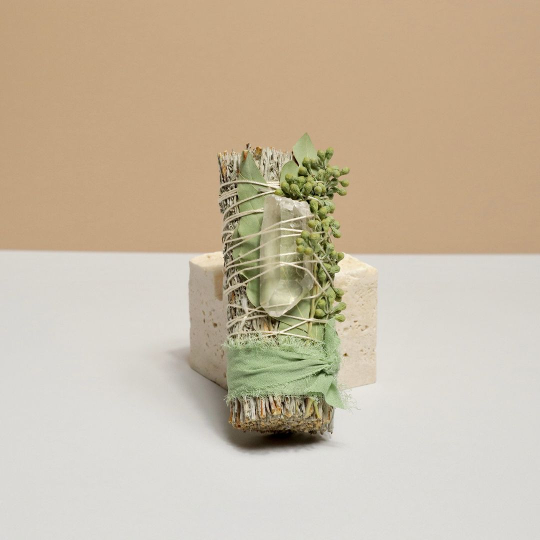 Blauer Salbei & Eukalyptus & Quartz Räucherbündel