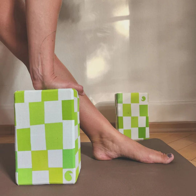 Recycled Yoga Block Yin Yang Lime Main Image