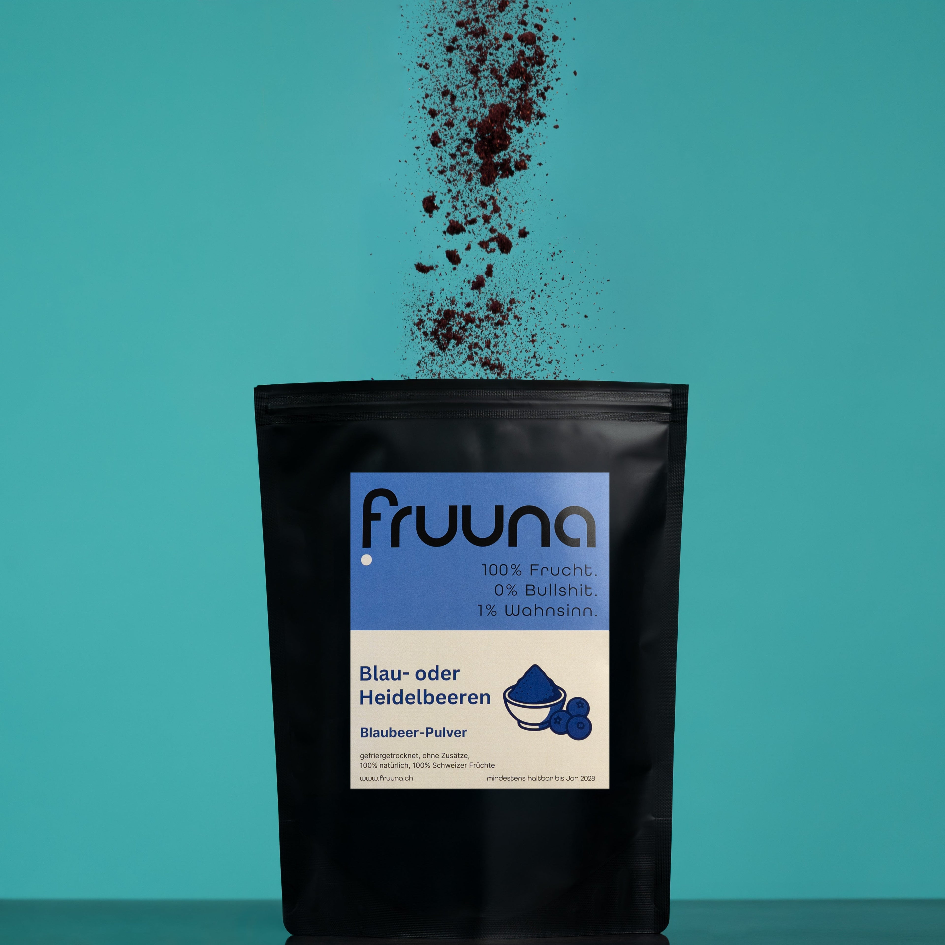 Schweizer Blaubeerpulver «Blaue Power» – gefriergetrocknet, 180 g