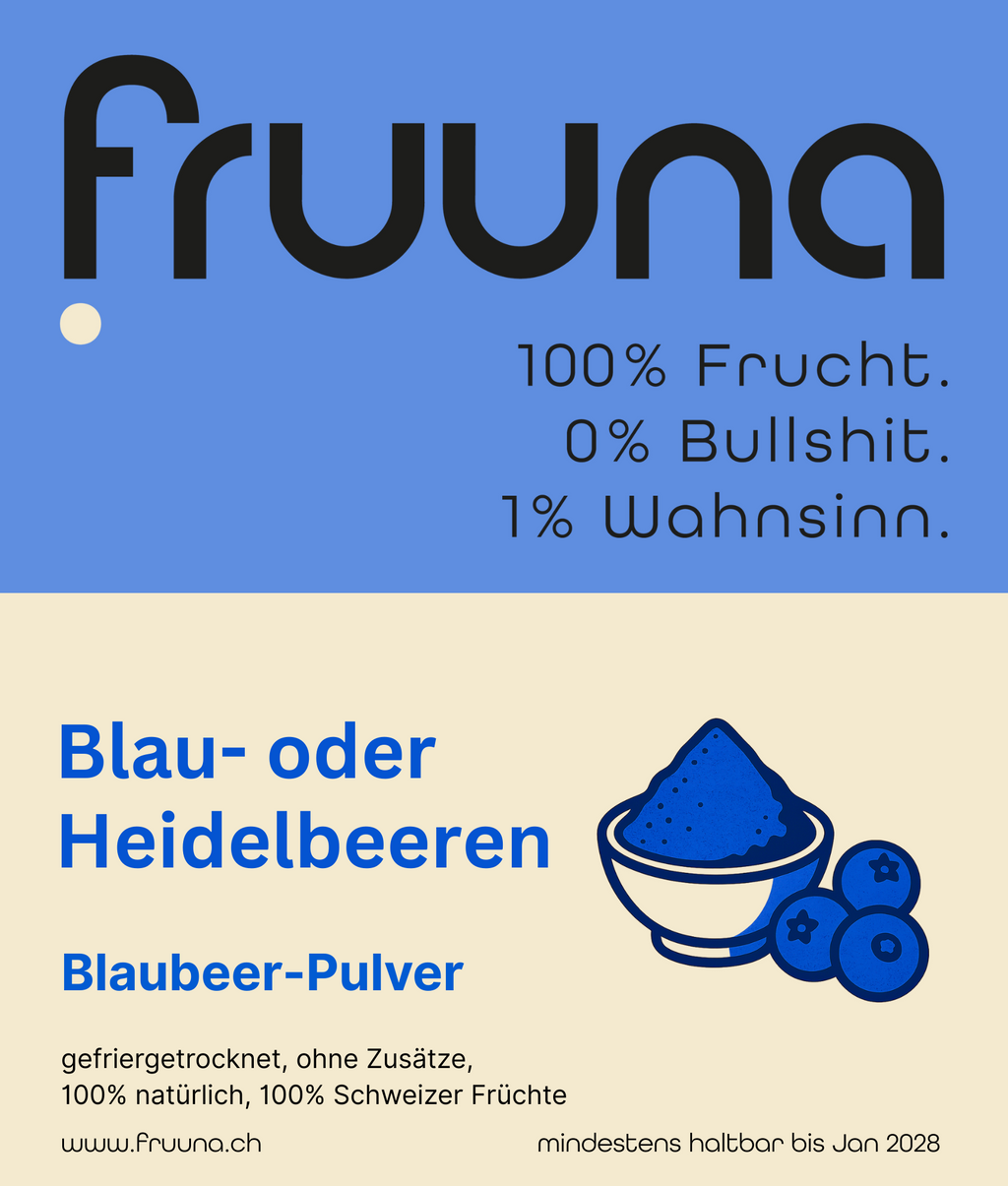 Schweizer Blaubeerpulver «Blaue Power» – gefriergetrocknet, 180 g