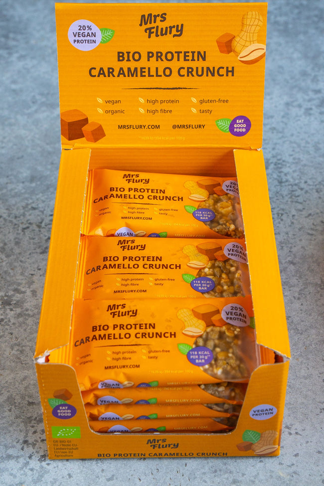 Bio Protein Caramello Crunch Riegel 30 g Box mit 15 Stück Main Image