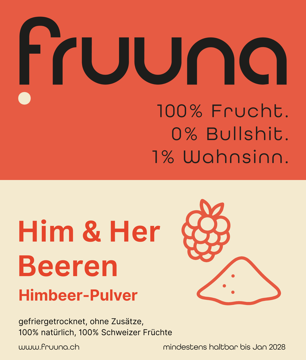 Schweizer Himbeerpulver «Him- & Her-Beeren» – gefriergetrocknet, 190 g