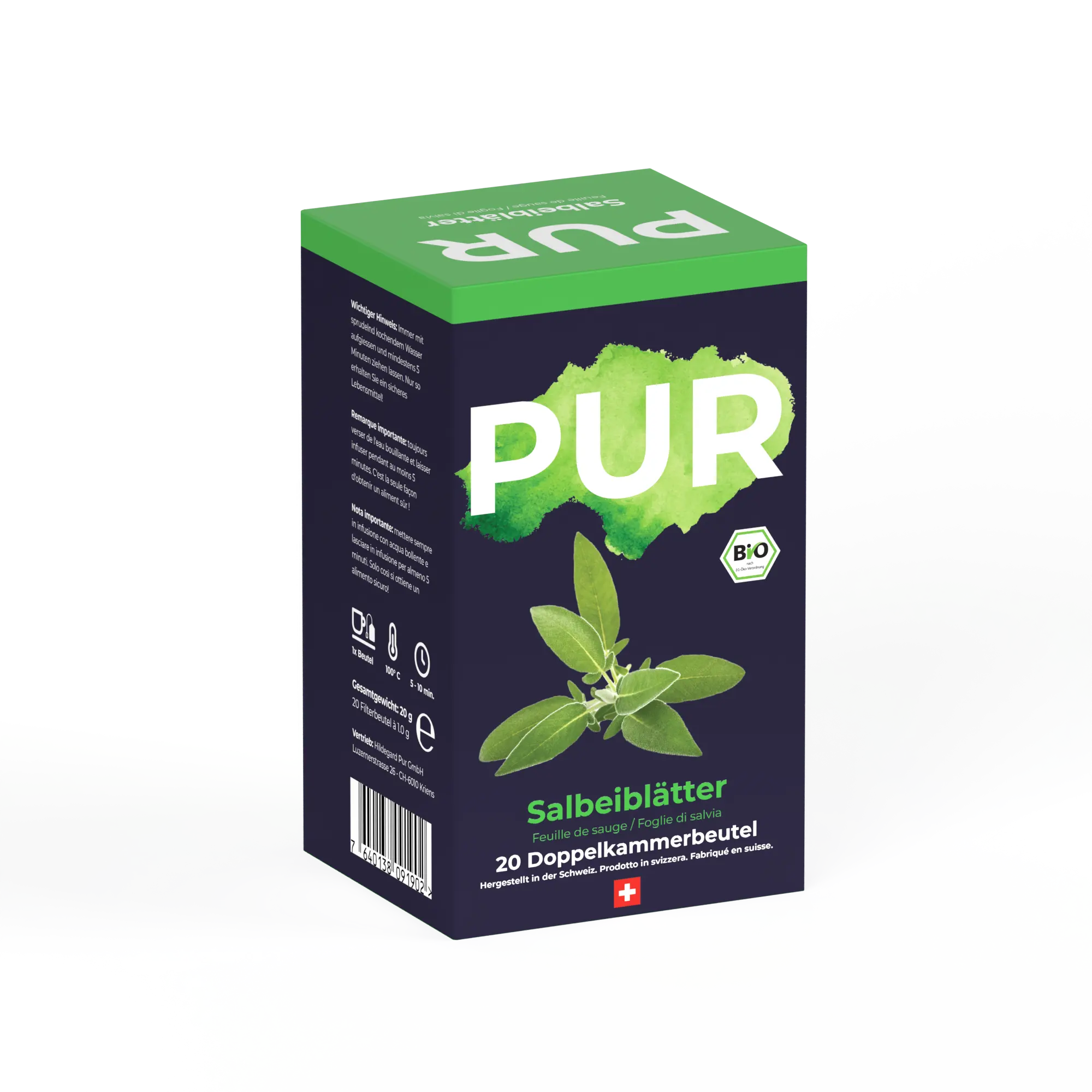 PUR Salbeiblätter Tee BIO 20 Btl