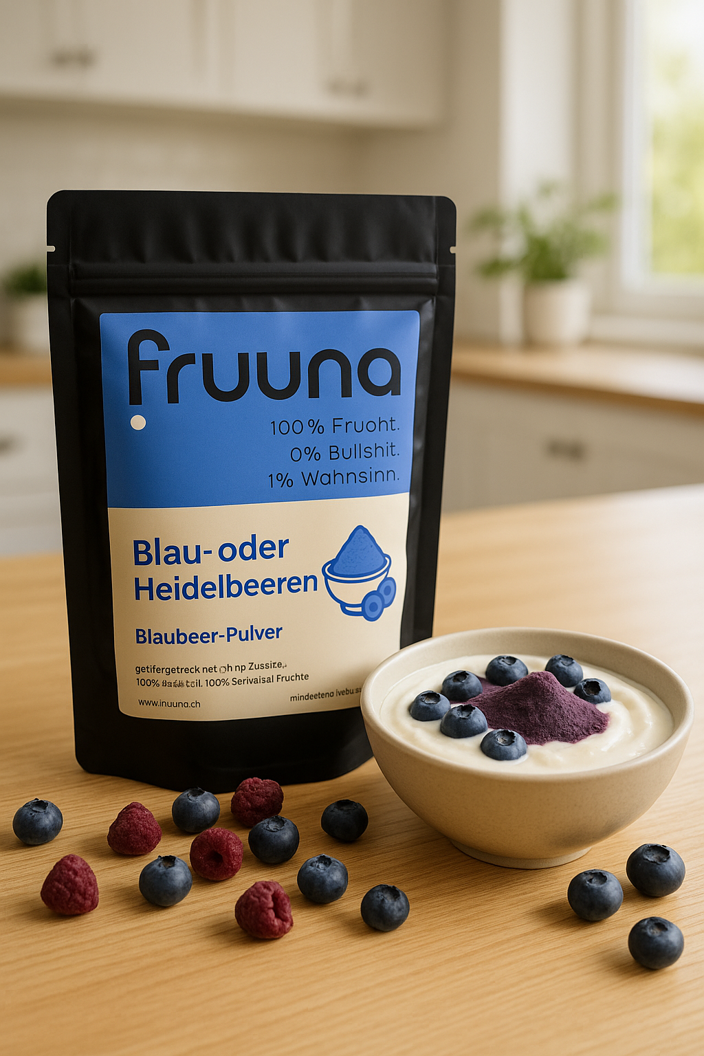 Schweizer Blaubeerpulver «Blaue Power» – gefriergetrocknet, 180 g